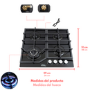 Parrilla de Gas 4 Quemadores Vidrio Templado Empotrable de 59cm Arol P-CN4Q59 - Electrodomesticos Olvera